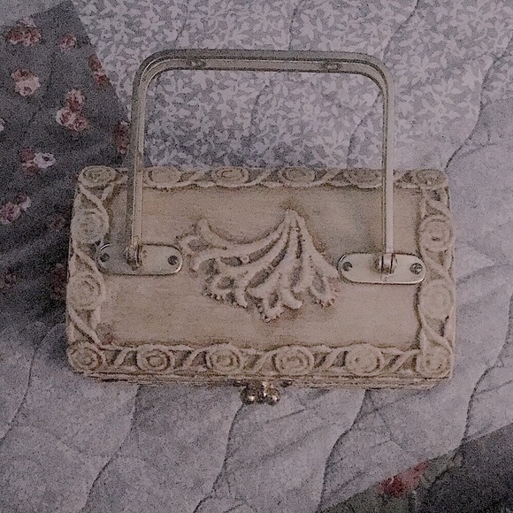 Handbags - Antique acrylic box purse gold tone handle